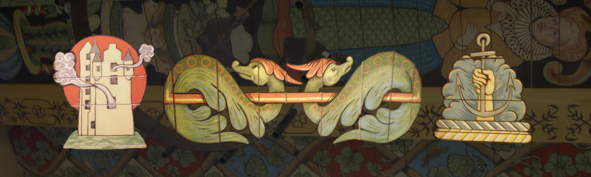 Farside Castle Painted Ceiling Details 